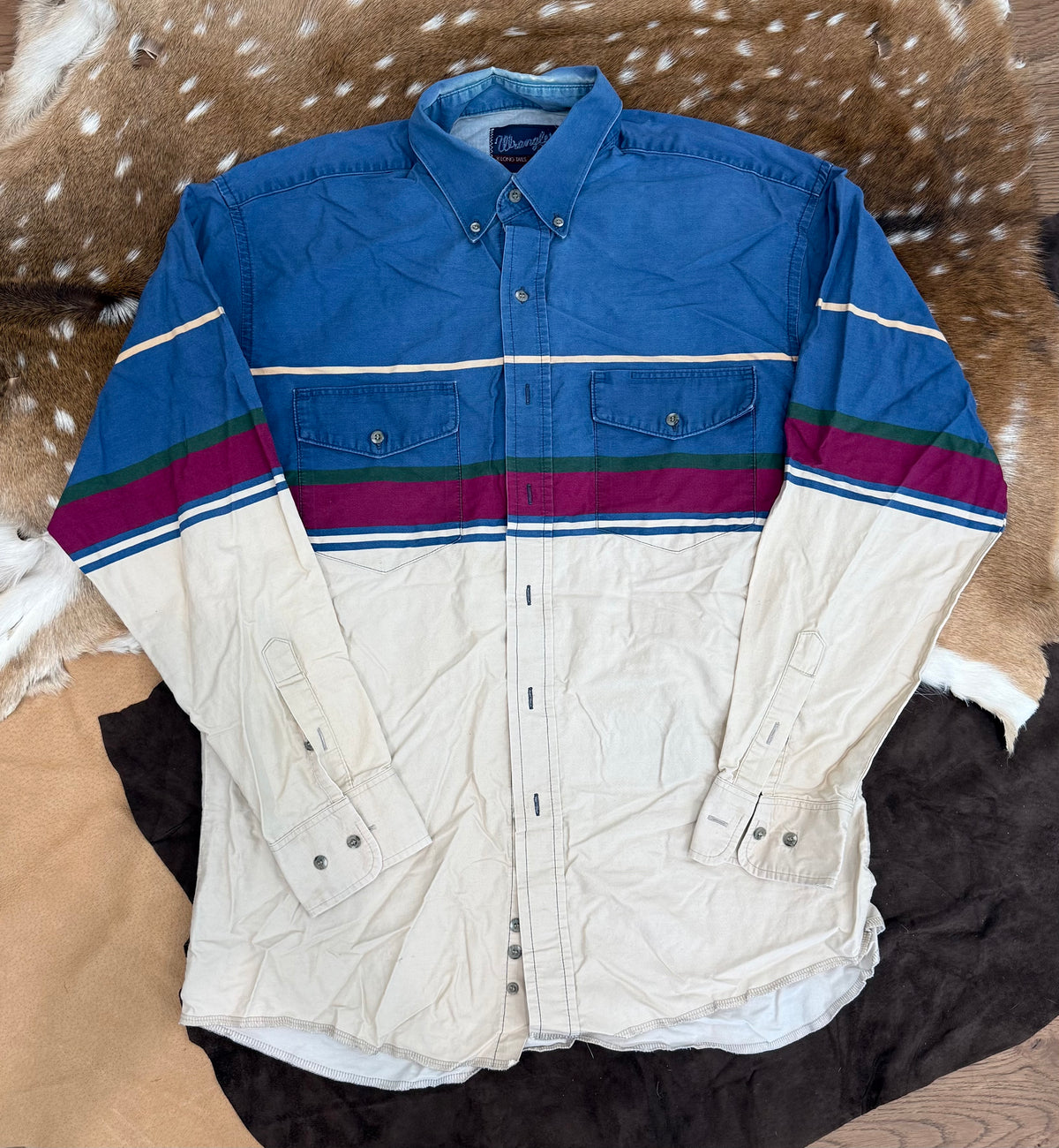 Wrangler Blue and Tan L