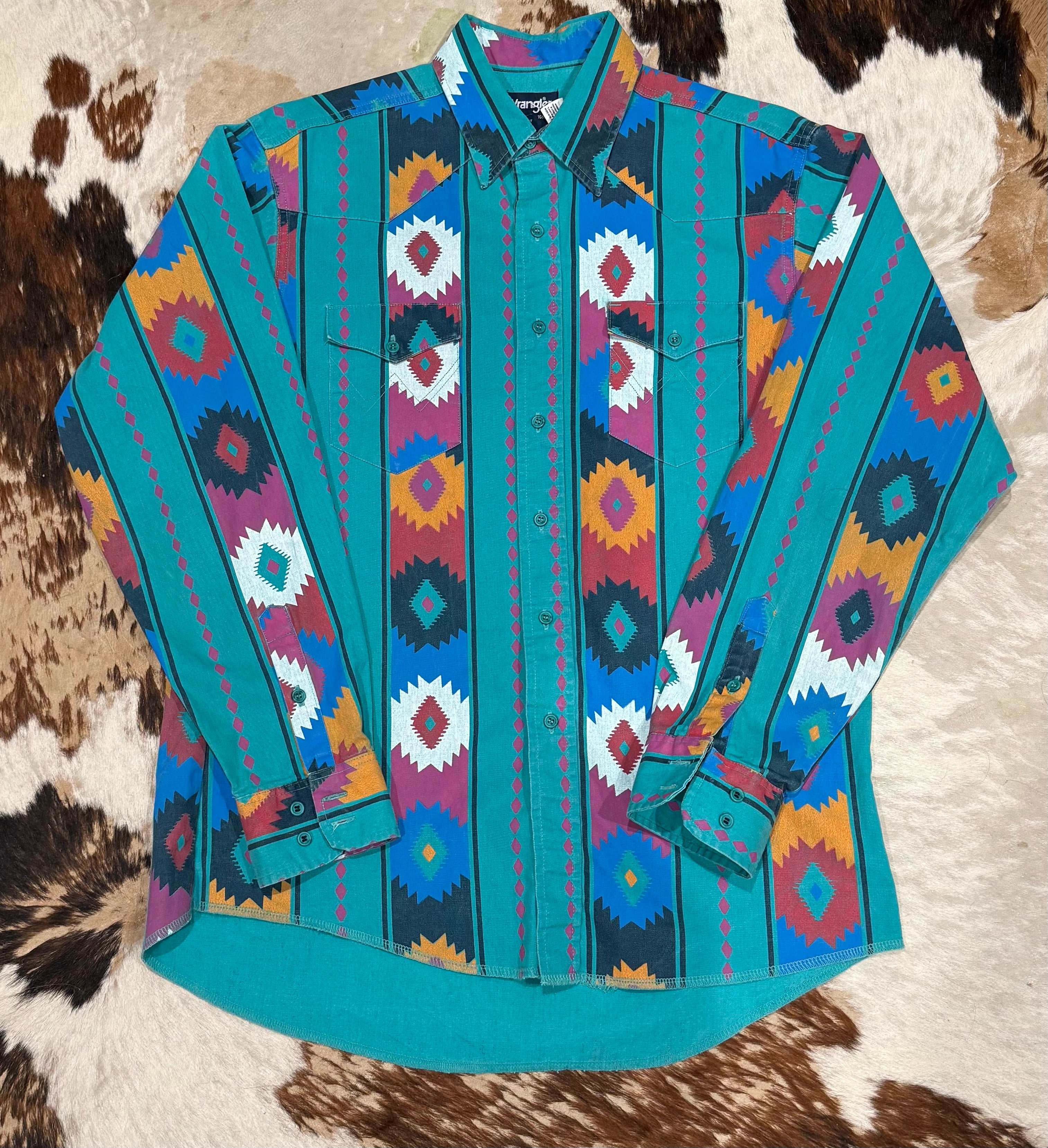 Wrangler Brushpopper Turquoise Aztec (L) 16 1/2 -36