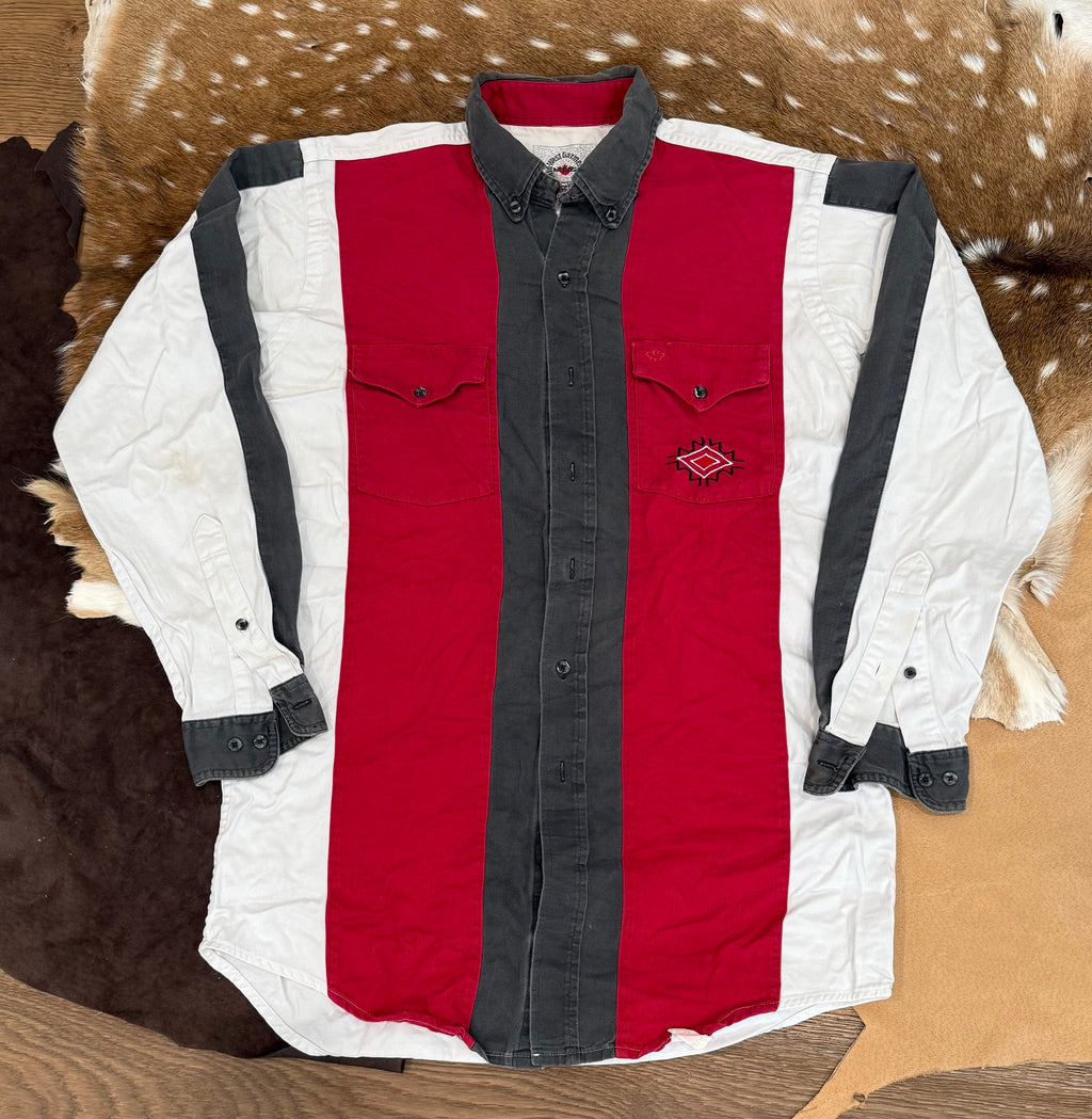 Mid-West Garment Red Aztec L