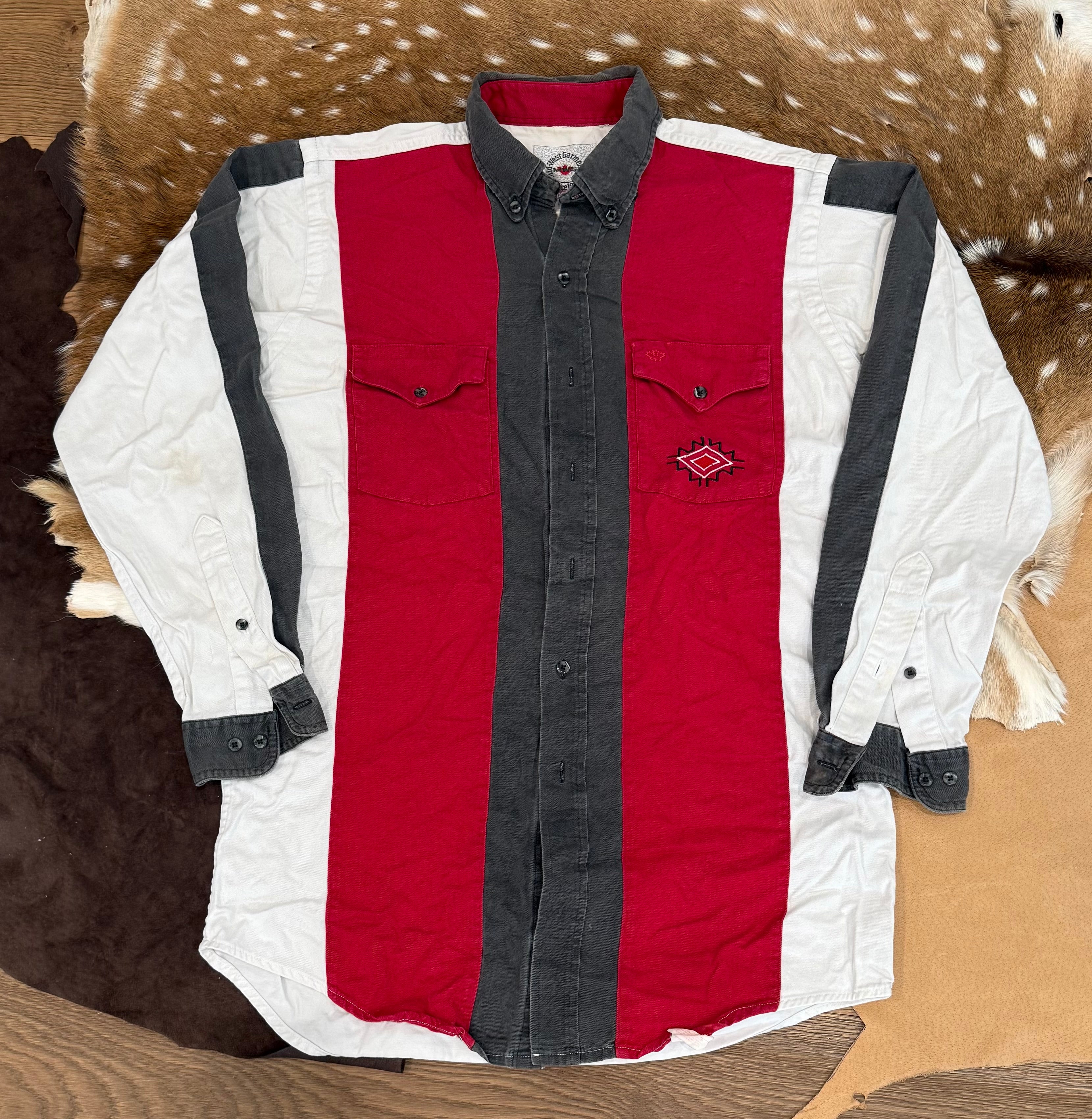 Mid-West Garment Red Aztec L