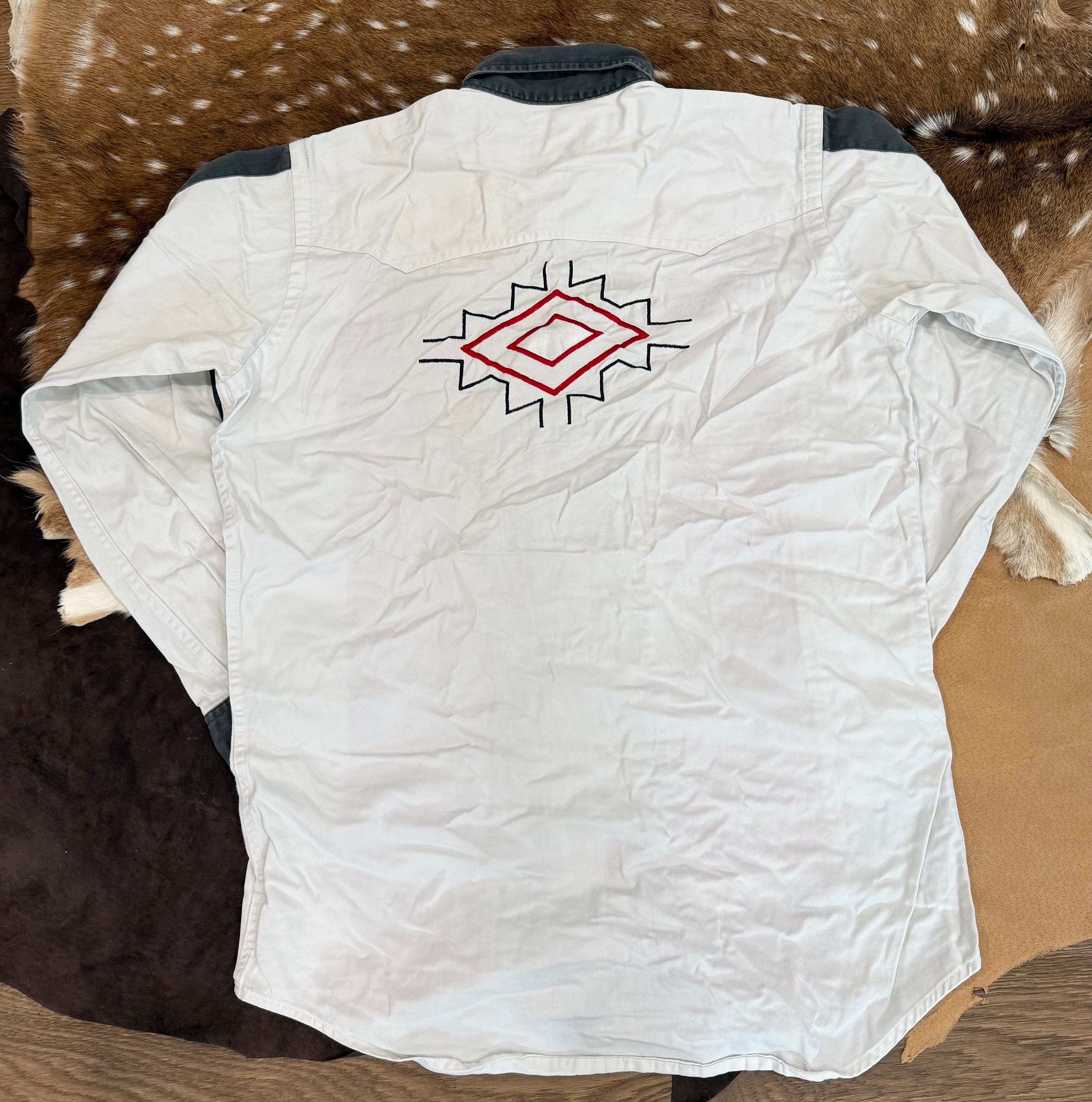 Mid-West Garment Red Aztec L