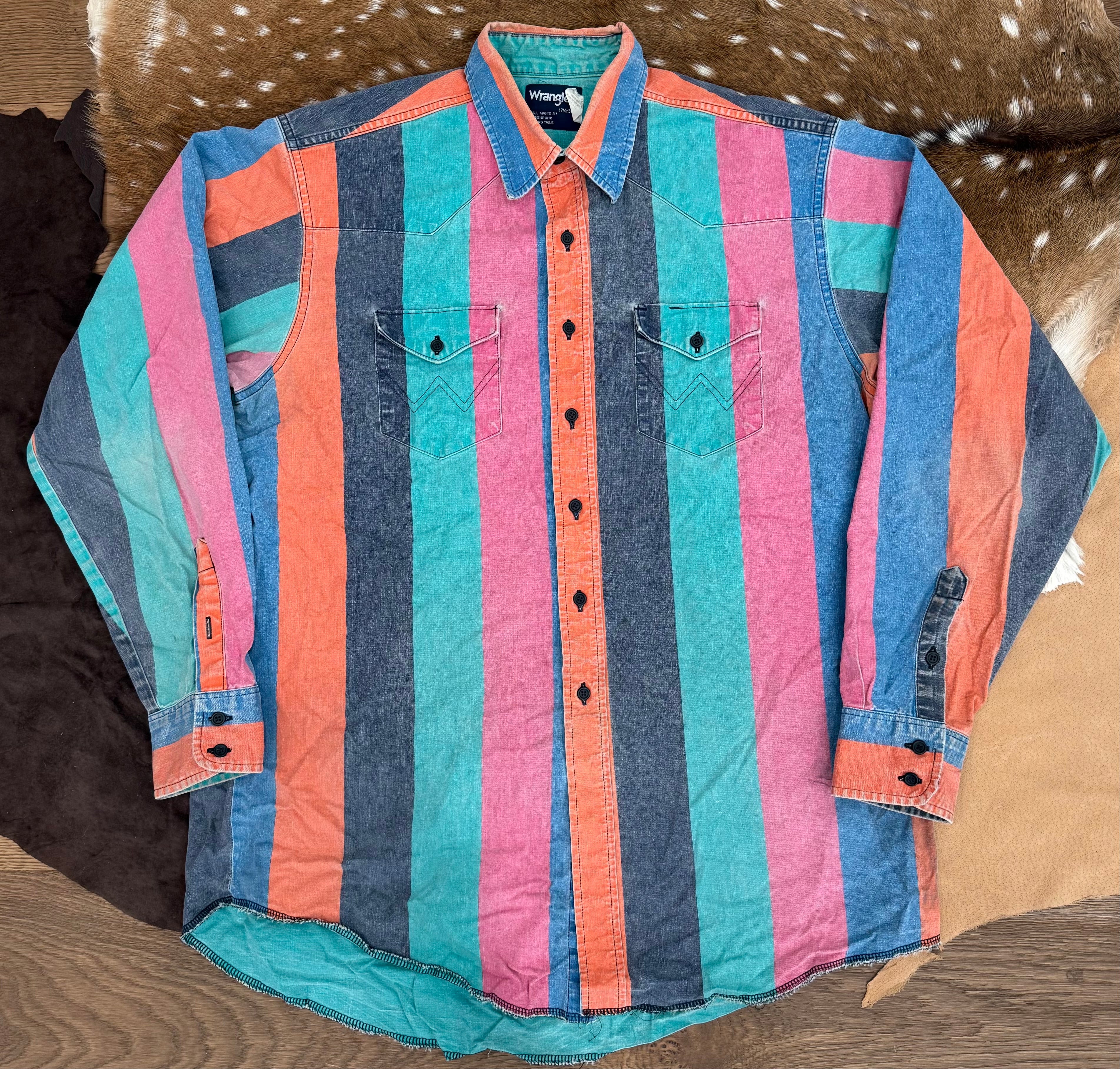 Wrangler Brushpopper Pink and Orange and Turquoise (XL) 17 1/2 -35