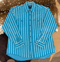 Wrangler Brushpopper Turquoise and White L but says 17 1/2- 35