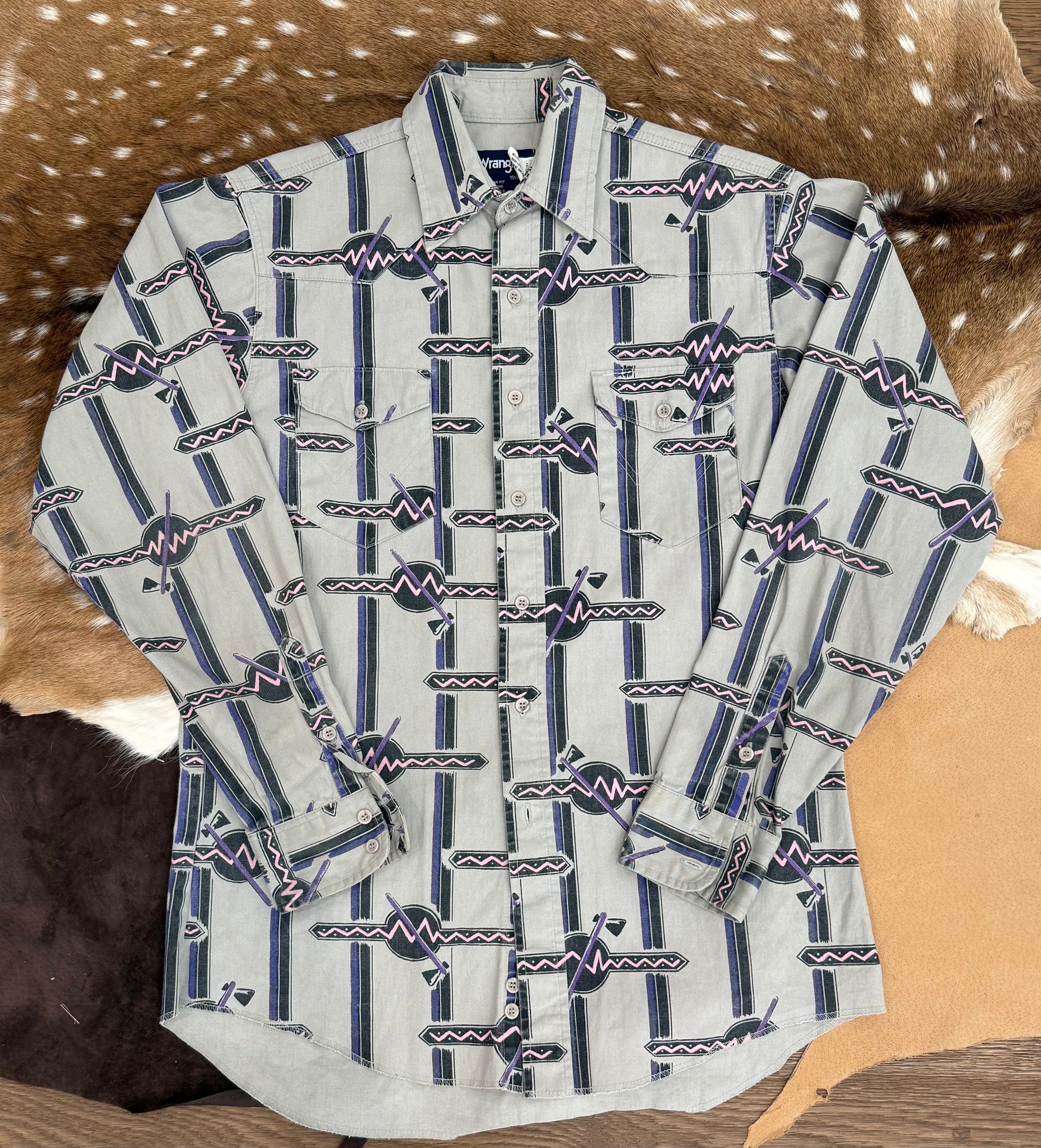 Wrangler Brushpopper Neon and Grey (M) 15 1/2 -35