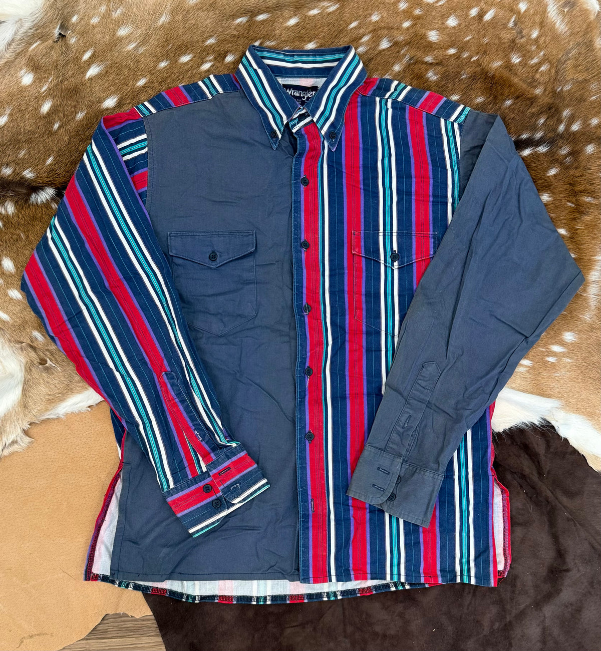 Wrangler Cowboy Cut Navy and Neon M