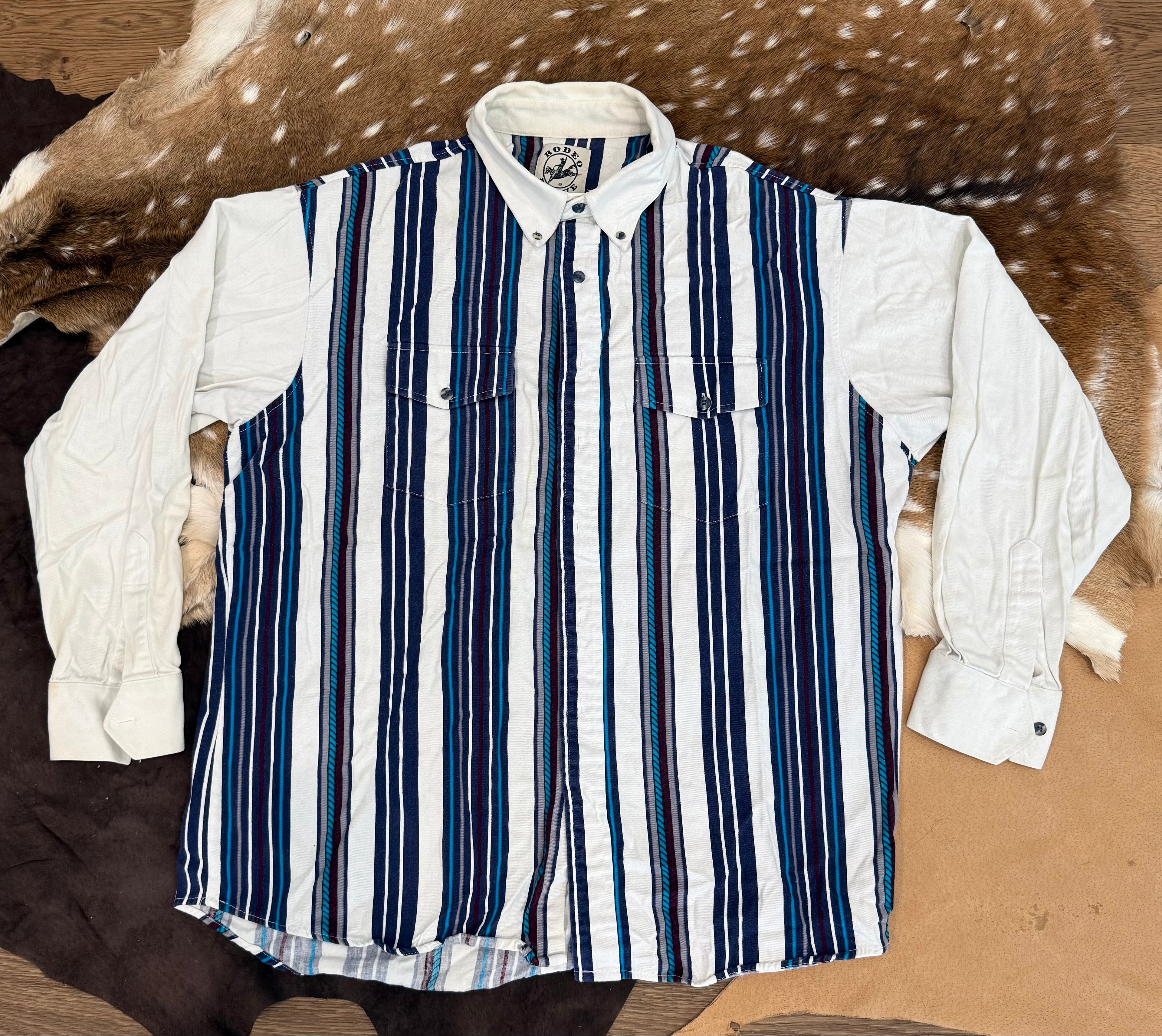 Rodeo Blue White and Stripe XL