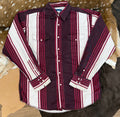Wrangler Brushpopper Pearl-snap Maroon and White L