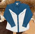 Ely Country Charmer blue and white Womens XL